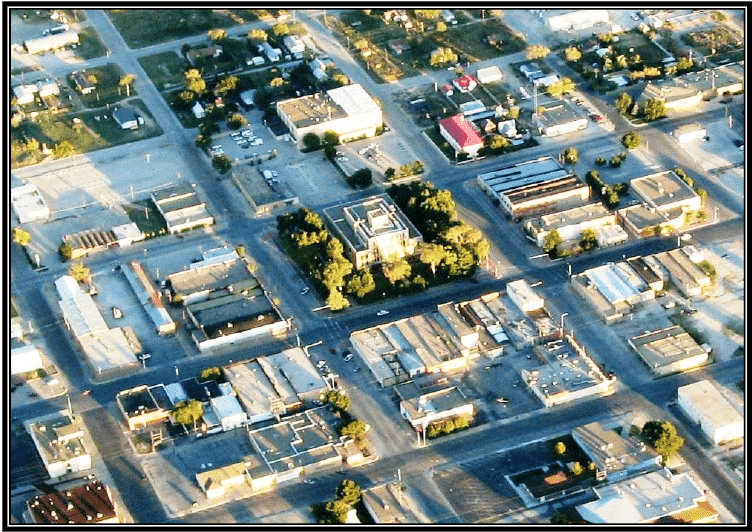 Bird's-eye view of Downtown Lovington